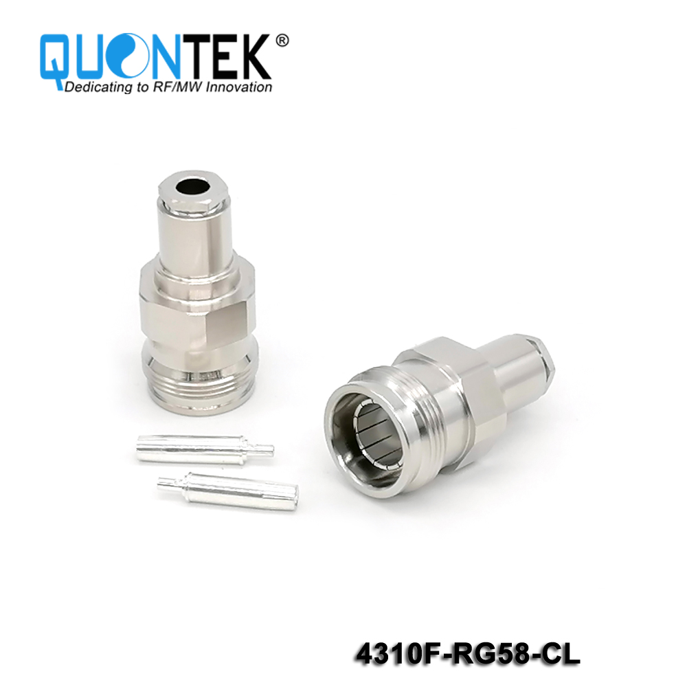 Standard Connector,4.3-10 female,RG58/RG303/LMR195 Cable,Clamp Type