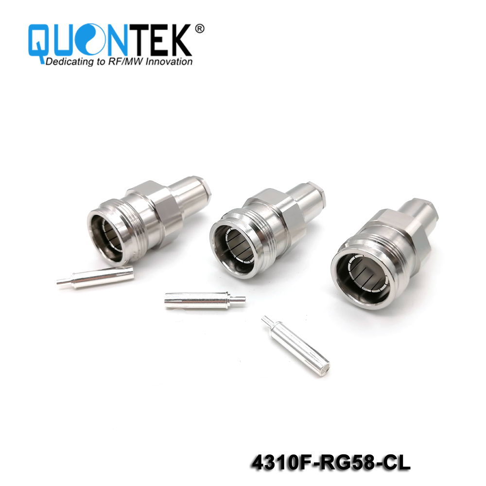 Standard Connector,4.3-10 female,RG58/RG303/LMR195 Cable,Clamp Type