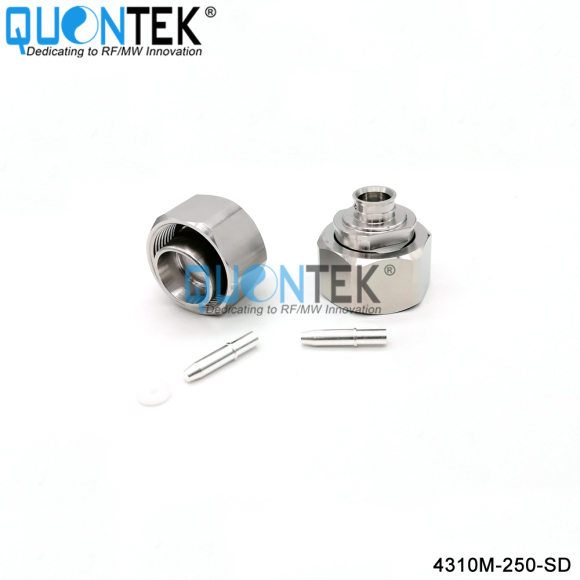 Low PIM Connector,4.3-10 Male,.250"/RG401/SPP250 Cable,Solder Type