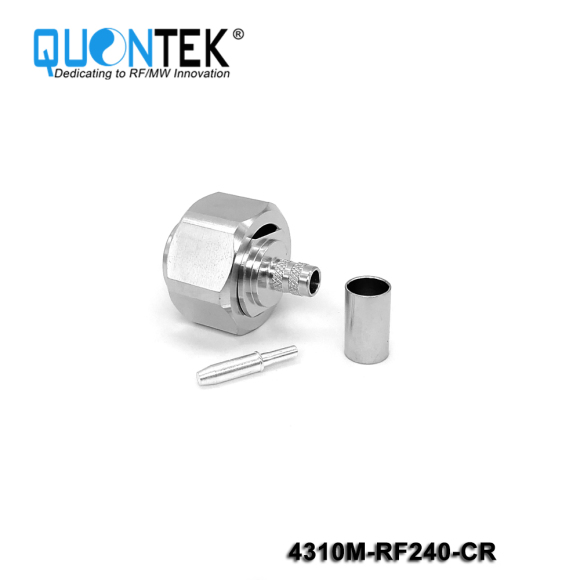 Standard connector,4.3-10 Male for RF240 Cable,Crimp type