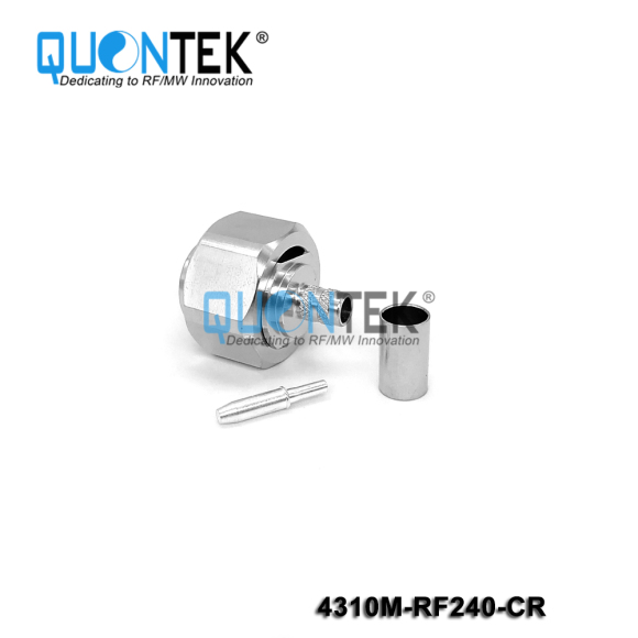 Standard connector,4.3-10 Male for RF240 Cable,Crimp type