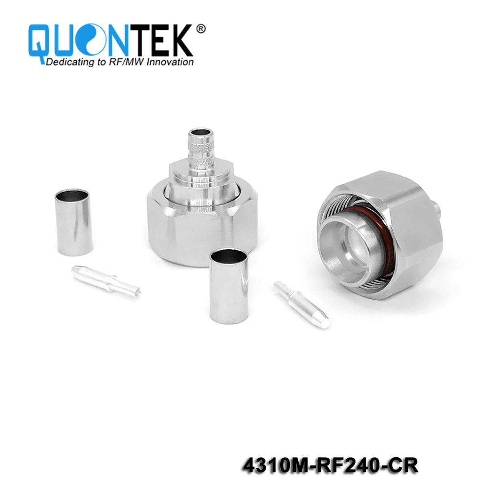 Standard connector,4.3-10 Male for RF240 Cable,Crimp type