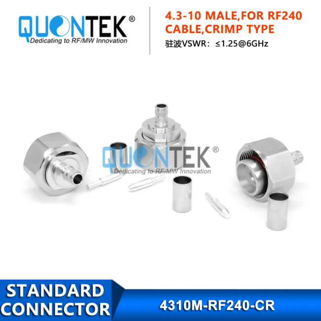 Standard connector,4.3-10 Male for RF240 Cable,Crimp type Standard connector,4.3-10 Male for RF240 Cable,Crimp type