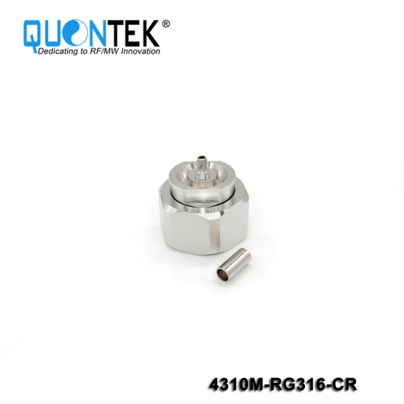 Standard connector,4.3-10 Male for RG316/RG174/RF100 Cable,Crimp type