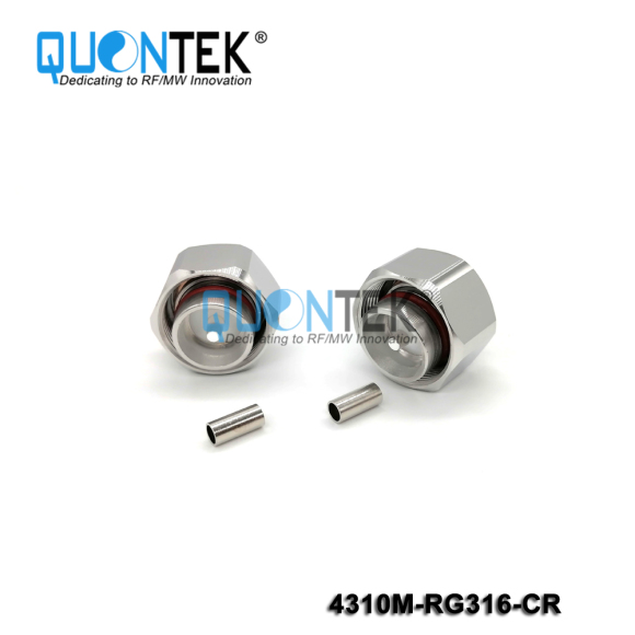 Standard Connector,4.3-10 Male compatible with RG316/RG174/RF100 Cable,Crimp Type