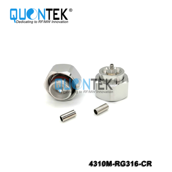 Standard Connector,4.3-10 Male compatible with RG316/RG174/RF100 Cable,Crimp Type