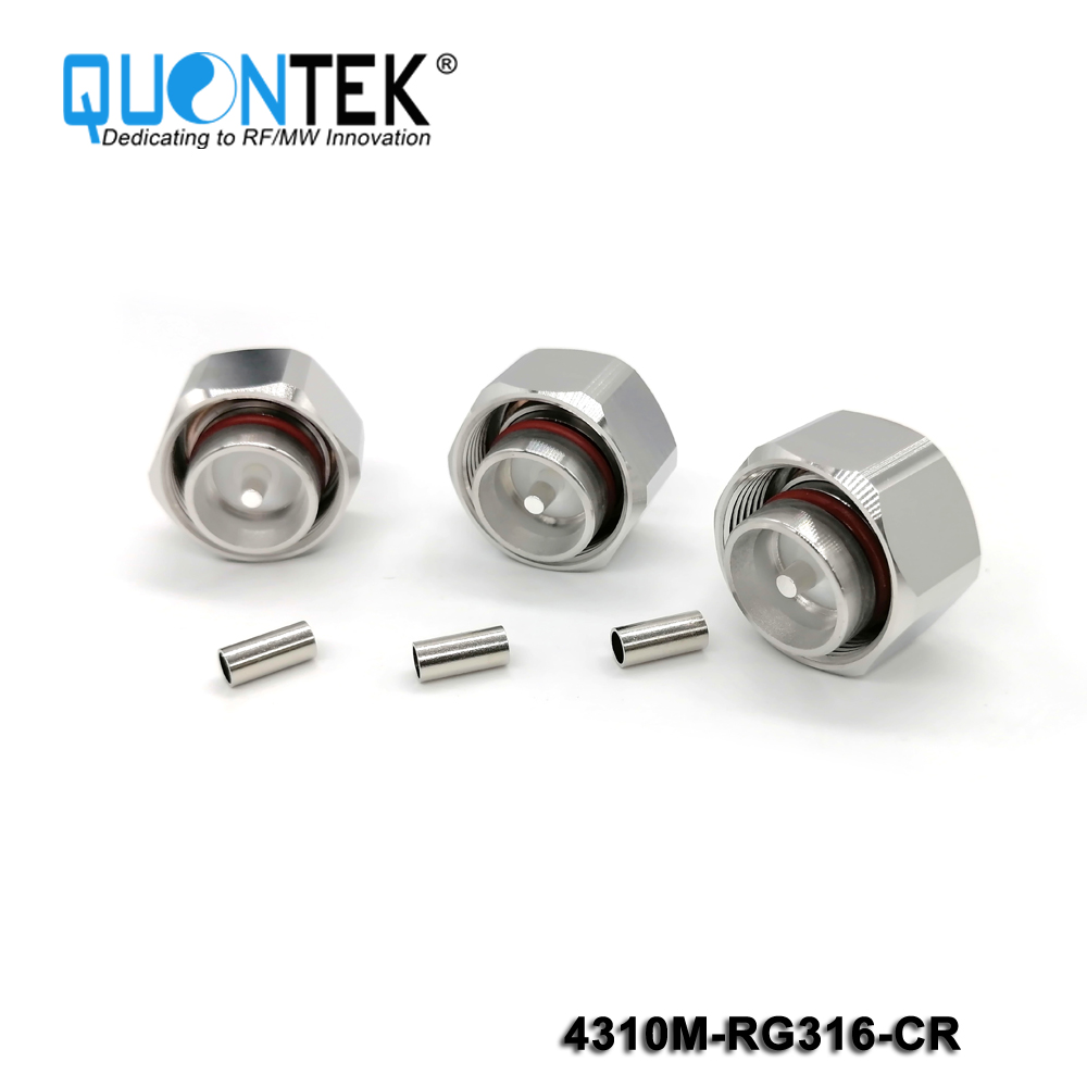 Standard Connector,4.3-10 Male compatible with RG316/RG174/RF100 Cable,Crimp Type