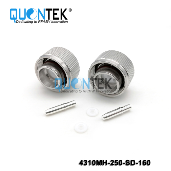 Low PIM Connector,4.3-10 Male,.250"/RG401/SPP250 Cable,Hand Screw,Solder Type