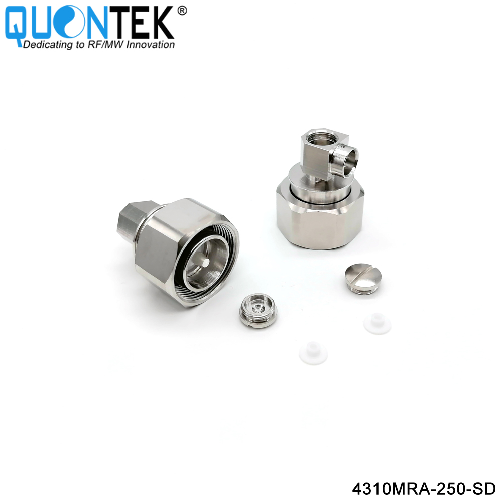 Low PIM Connector,4.3-10 RA Male,.250"/RG401/SPP250 Cable,Solder Type