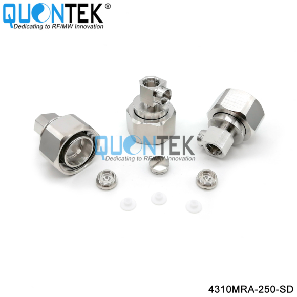 Low PIM Connector,4.3-10 RA Male,.250"/RG401/SPP250 Cable,Solder Type