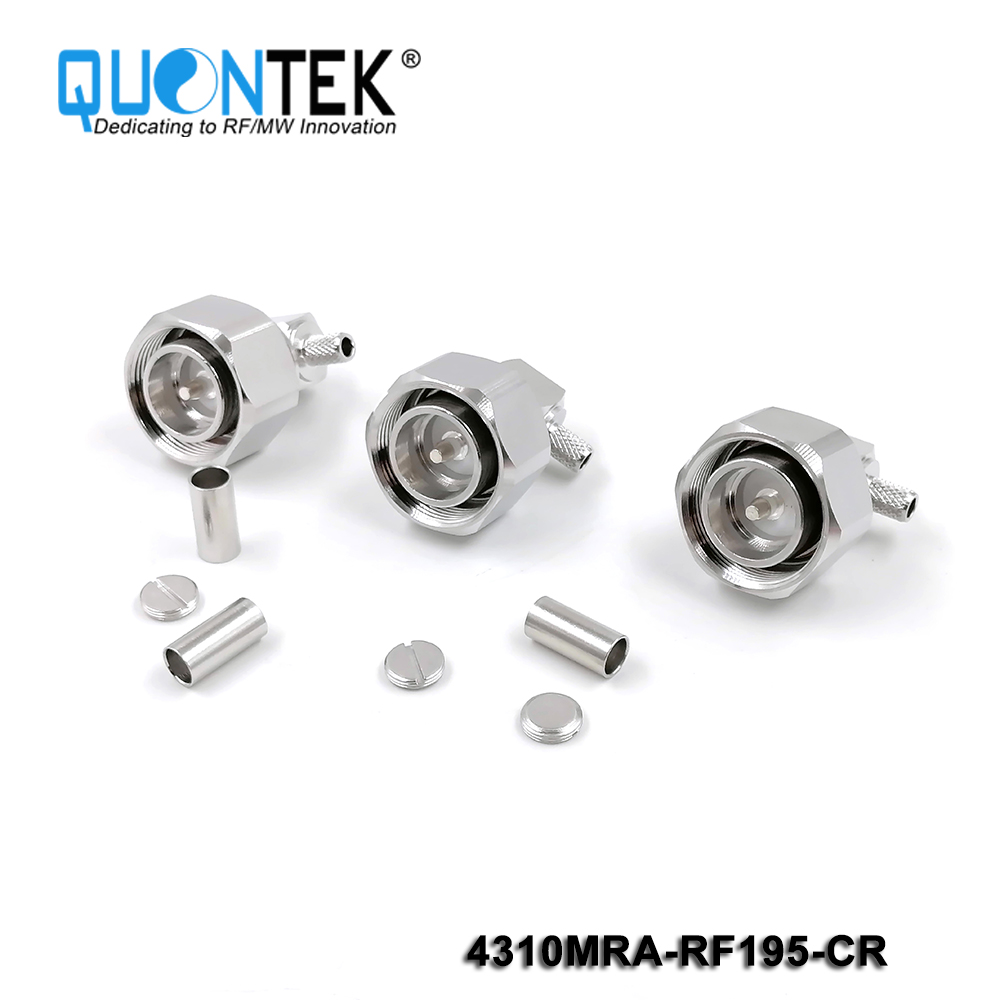 Standard connector,4.3-10 RA Male for RF195 Cable,Crimp type