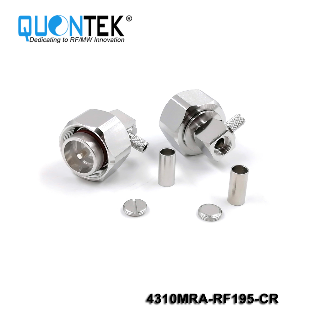 Standard connector,4.3-10 RA Male for RF195 Cable,Crimp type