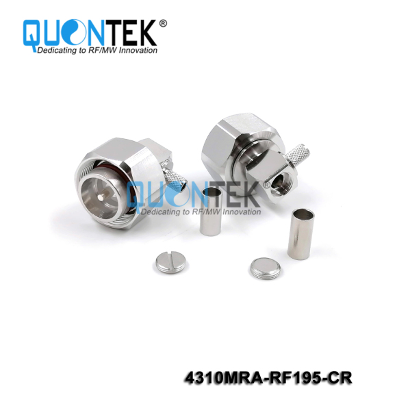 Standard connector,4.3-10 RA Male for RF195 Cable,Crimp type