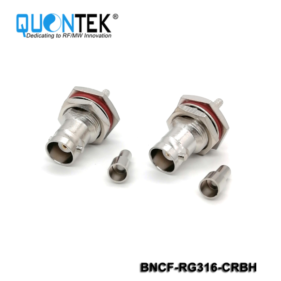 Standard connector,BNC Female,Bulkhead mounted,for RG316,RG174,LMR100 cable