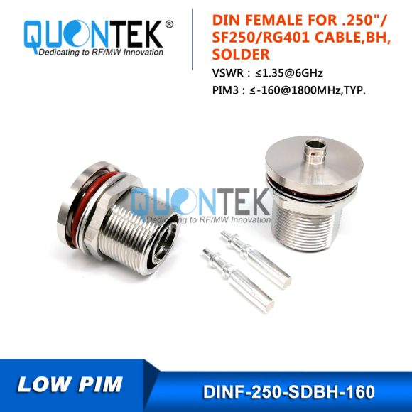 Low PIM Connector,DIN BH female,.250“/RG401/SPP250 cable Low PIM Connector,DIN BH female,.250“/RG401/SPP250 cable