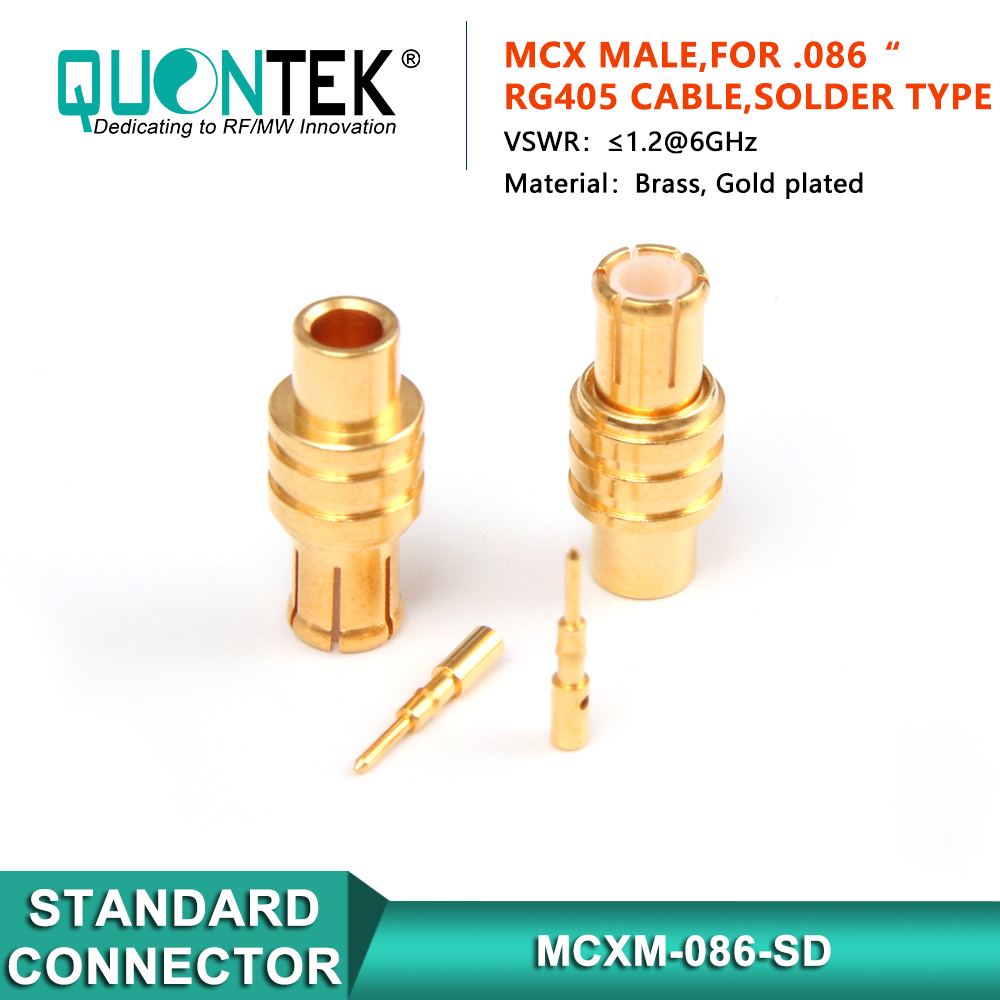 Standard Connector,MCX male for .086“/RG405 cable,solder type