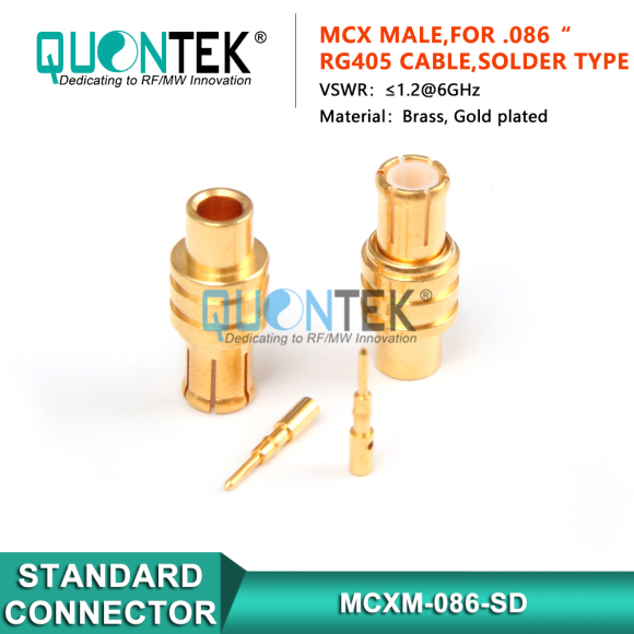 Standard Connector,MCX male for .086“/RG405 cable,solder type Standard Connector,MCX male for .086“/RG405 cable,solder type