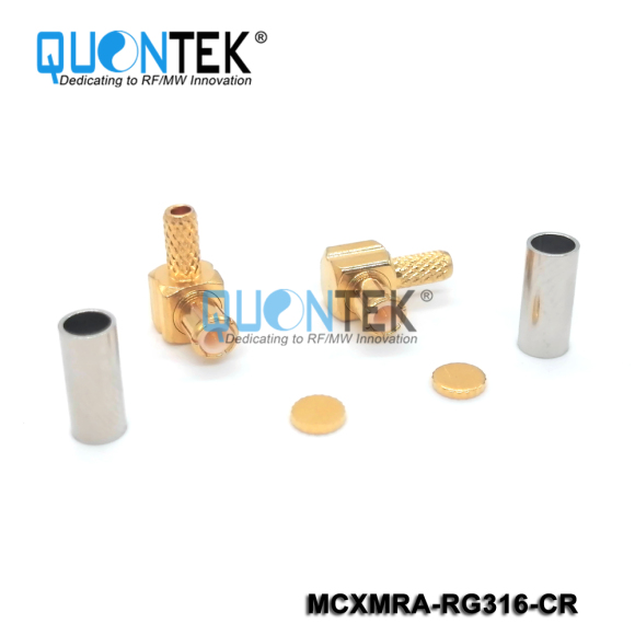 Standard connector,MCX R/A male for RG316 cable,Crimp type