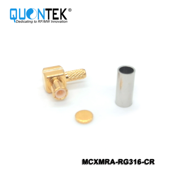 Standard connector,MCX R/A male for RG316 cable,Crimp type