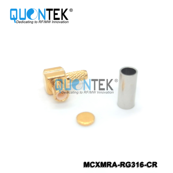 Standard connector,MCX R/A male for RG316 cable,Crimp type