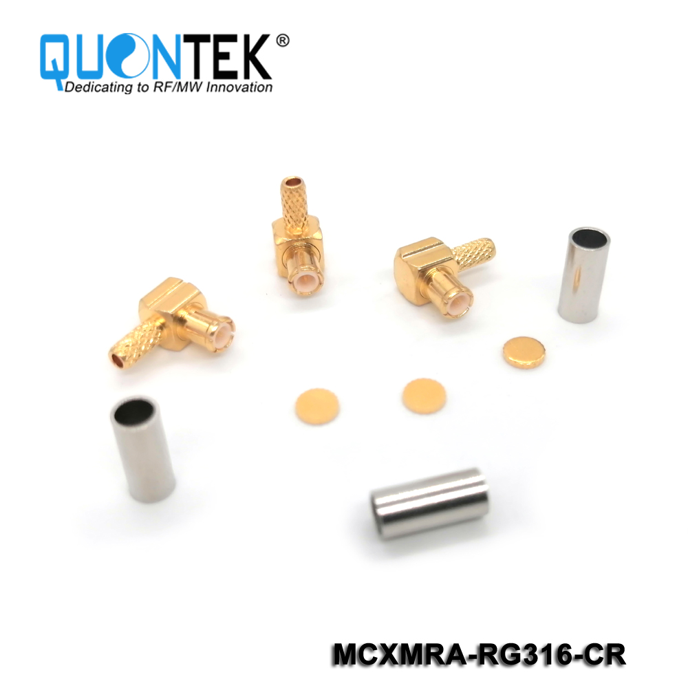Standard connector,MCX R/A male for RG316 cable,Crimp type
