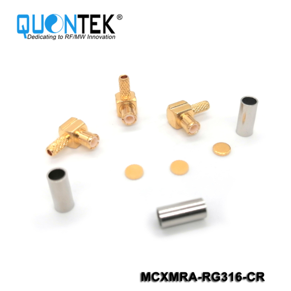 Standard connector,MCX R/A male for RG316 cable,Crimp type
