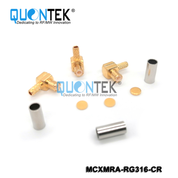 Standard connector,MCX R/A male for RG316 cable,Crimp type