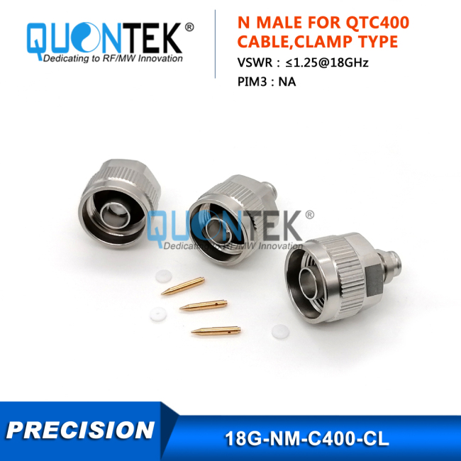 Precision connctor,N Male for QTC400 cable,Clamp type,to 18GHz