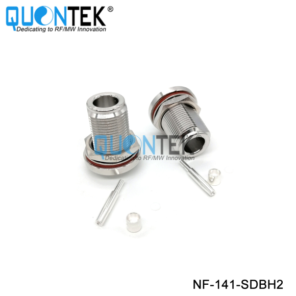 Low PIM connector,N Female for 141/RG402/TFT402 cable,solder type,Bulkhead mounted