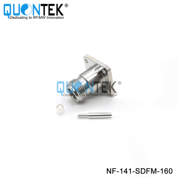 Low PIM connector,N Female for 141/RG402/TFT402 cable,solder type,Flange mounted
