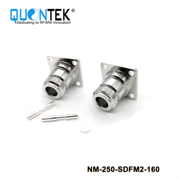 Low PIM connector,N Female for 250/RG401/QTC640/SF250 cable,solder type,Flange mounted