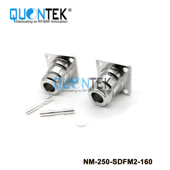 Low PIM connector,N Female for 250/RG401/QTC640/SF250 cable,solder type,Flange mounted