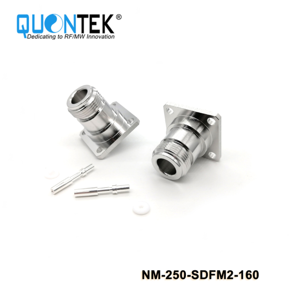 Low PIM connector,N Female for 250/RG401/QTC640/SF250 cable,solder type,Flange mounted