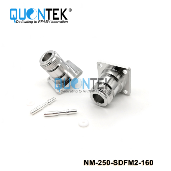 Low PIM connector,N Female for 250/RG401/QTC640/SF250 cable,solder type,Flange mounted