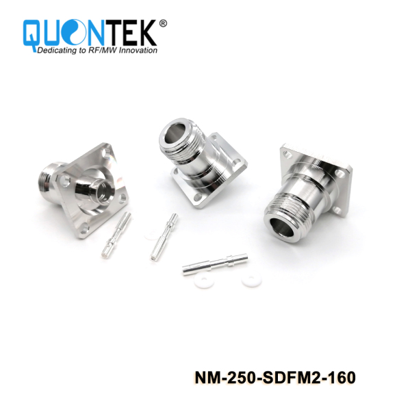 Low PIM connector,N Female for 250/RG401/QTC640/SF250 cable,solder type,Flange mounted
