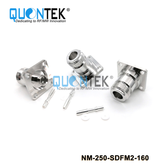 Low PIM connector,N Female for 250/RG401/QTC640/SF250 cable,solder type,Flange mounted
