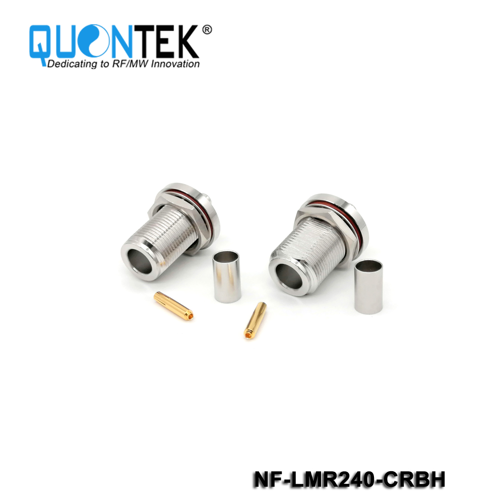 Standard Connector, N Female for LMR240 cable,Crimp type,Bulkhead mounted