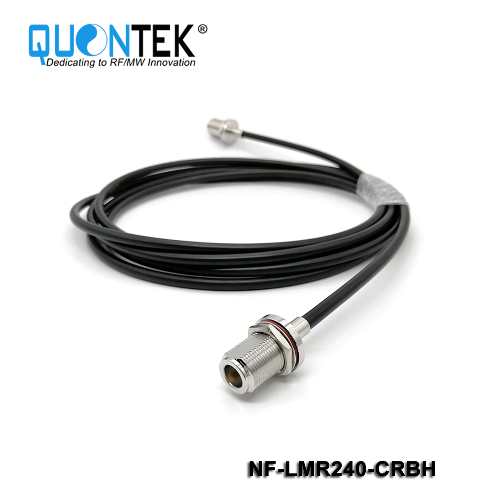 Standard Connector, N Female for RF240 cable,Crimp type,Bulkhead mounted