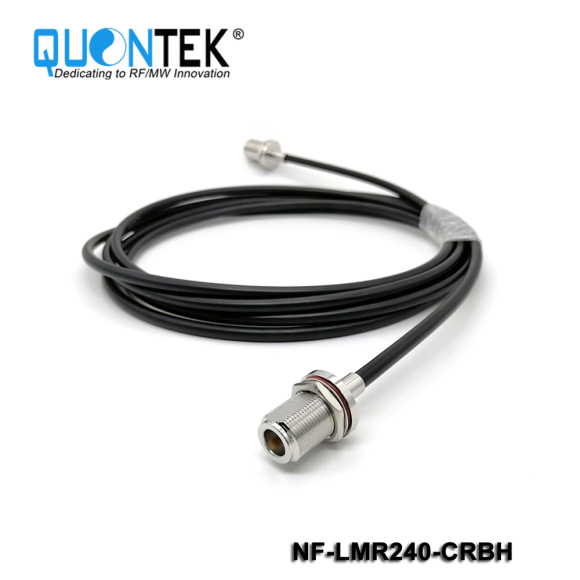 Standard Connector, N Female for RF240 cable,Crimp type,Bulkhead mounted