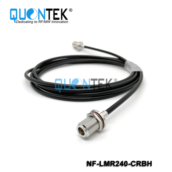 Standard Connector, N Female for RF240 cable,Crimp type,Bulkhead mounted
