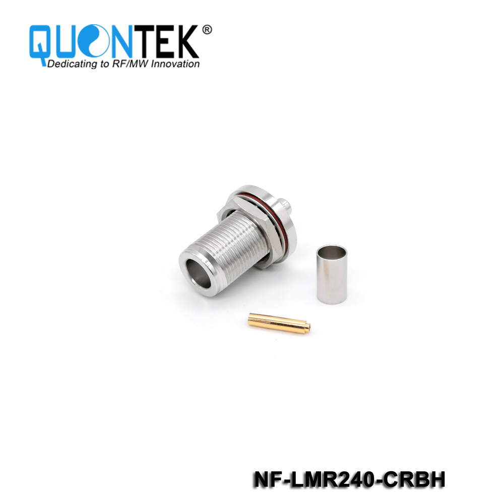 Standard Connector, N Female for LMR240 cable,Crimp type,Bulkhead mounted