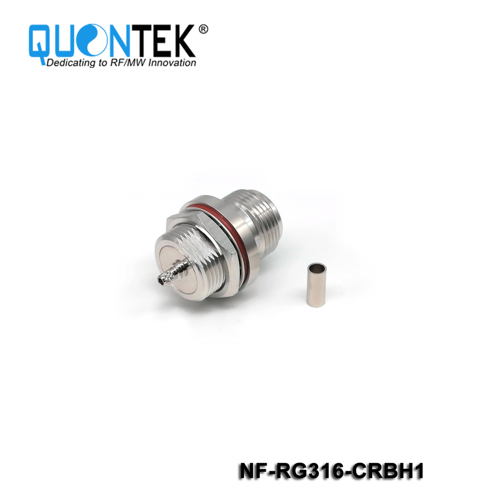 Standard RF connector,N female,RG316 cable,Rear panel installation Bulkhead mounted