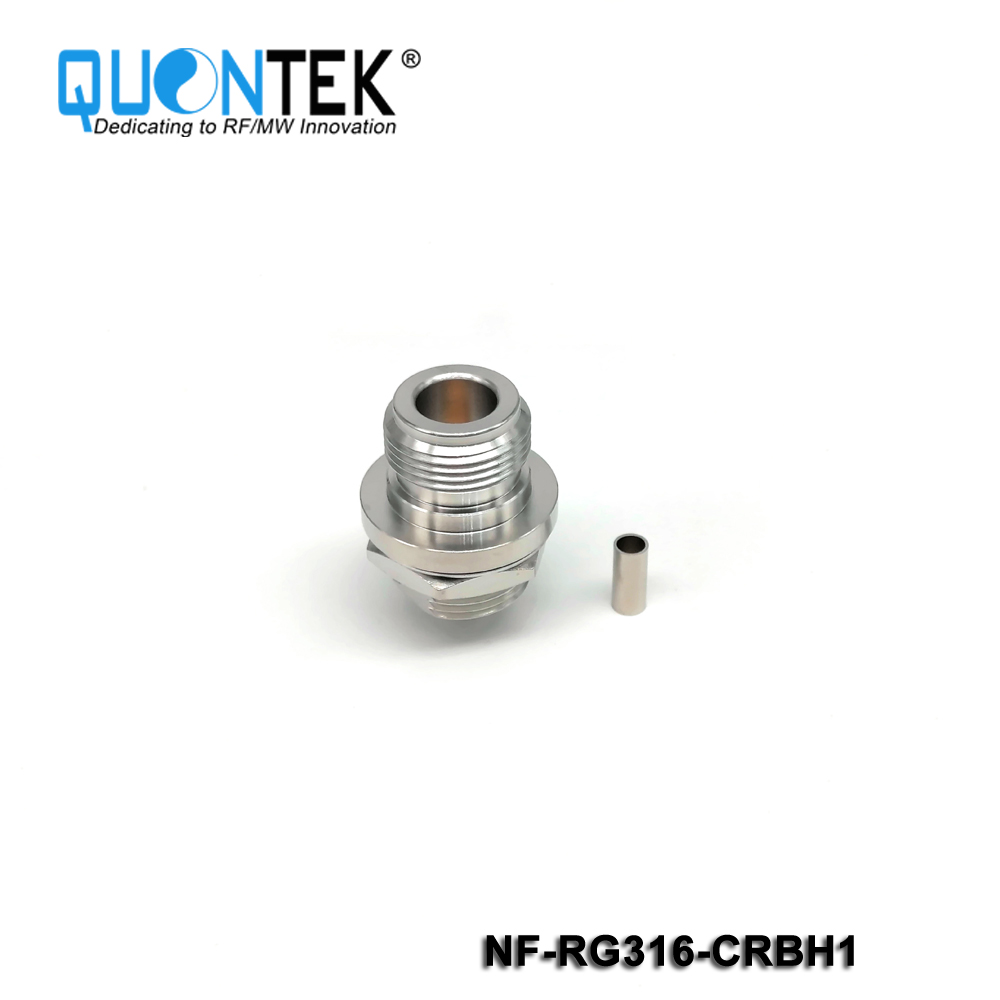Standard RF connector,N female,RG316 cable,Rear panel installation Bulkhead mounted