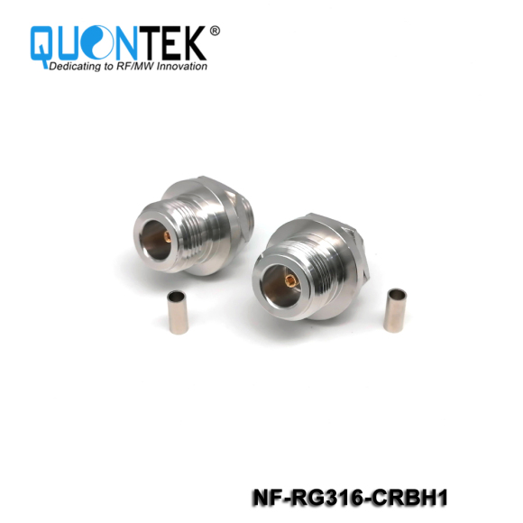 Standard RF connector,N female,RG316 cable,Rear panel installation Bulkhead mounted