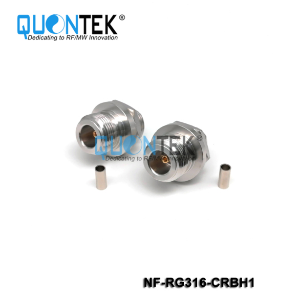 Standard RF connector,N female,RG316 cable,Rear panel installation Bulkhead mounted