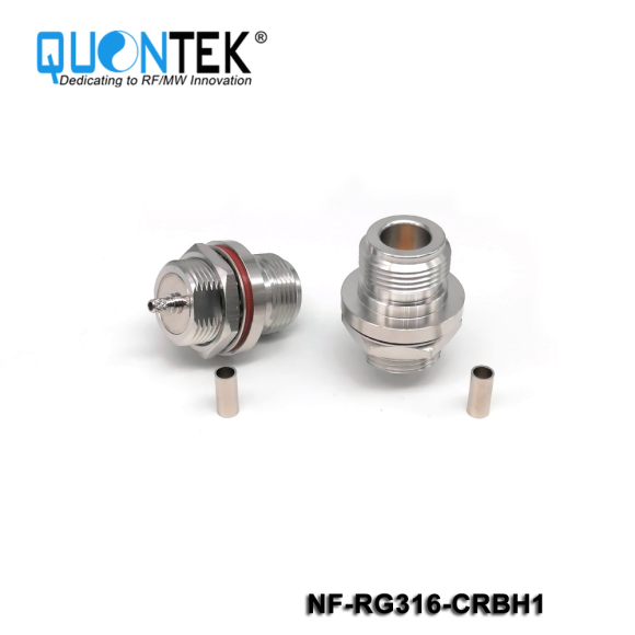Standard RF connector,N female,RG316 cable,Rear panel installation Bulkhead mounted