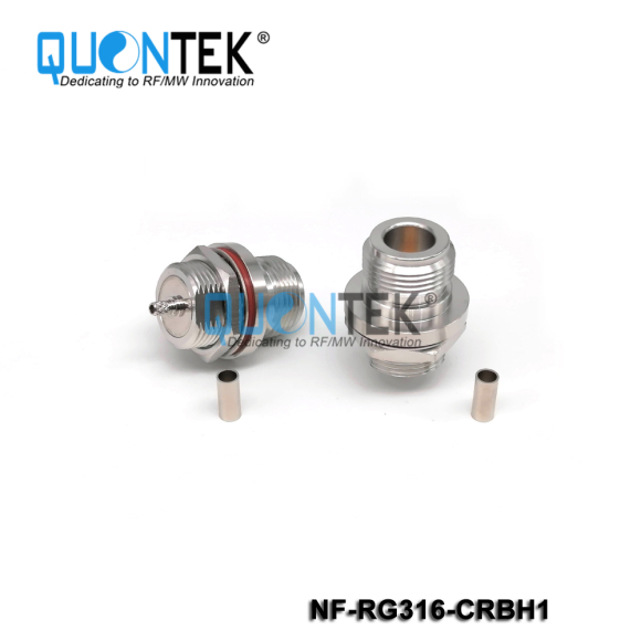 Standard RF connector,N female,RG316 cable,Rear panel installation Bulkhead mounted