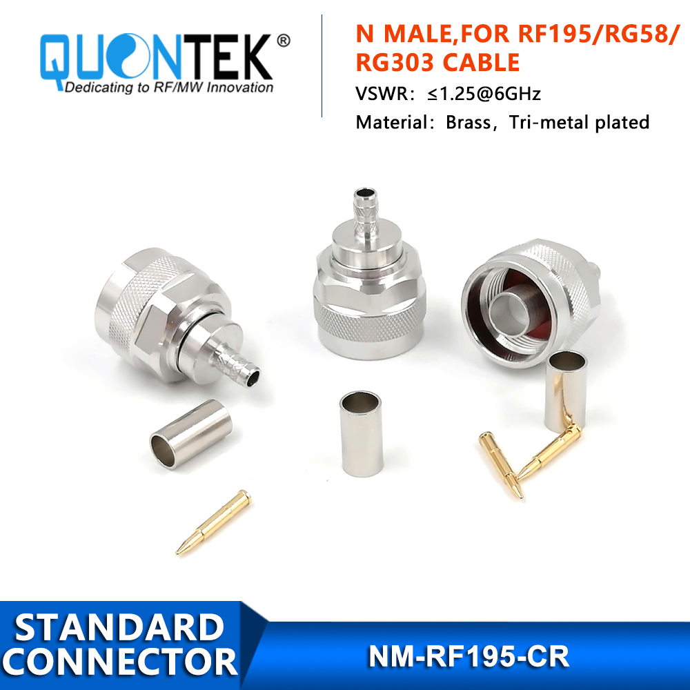 Standard Connector, N male for RF195 cable,Crimp type