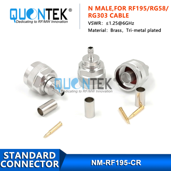 Standard Connector, N male for RF195 cable,Crimp type Standard Connector, N male for RF195 cable,Crimp type