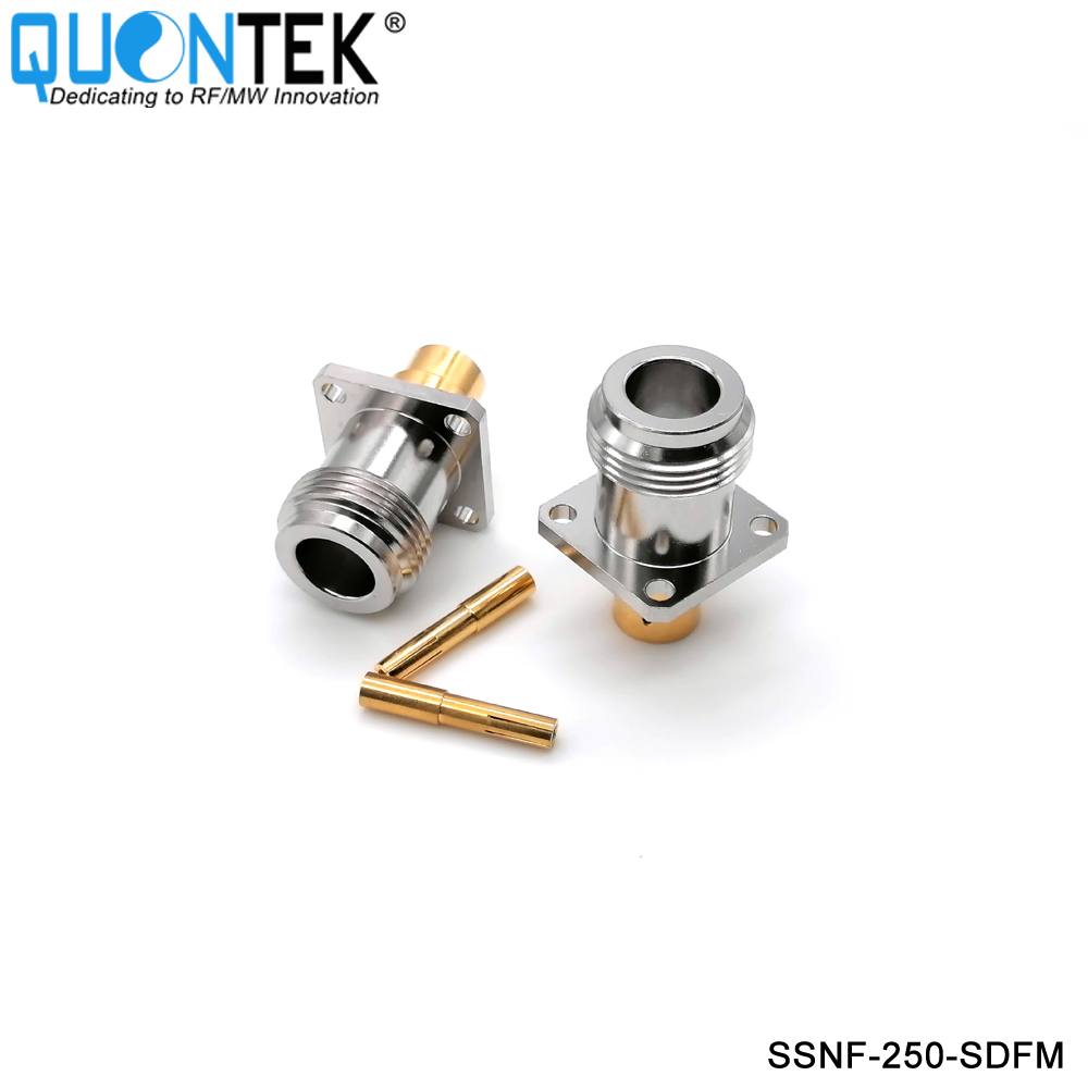 Standard Connector, N female,.250“ cable,Flange mounted,Solder type